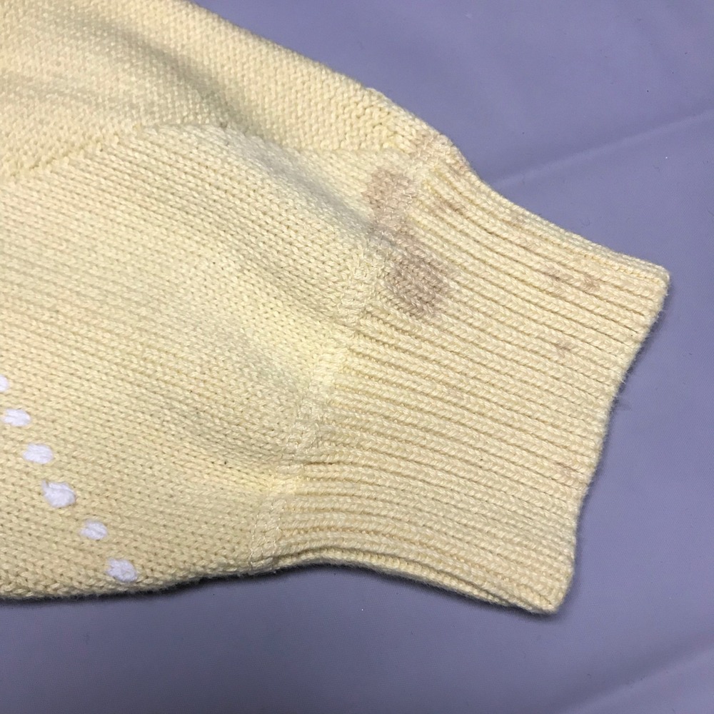 Nautica Mens Yellow Argyle V-Neck Sweater 100% Cotton Knit Preppy TG XL - Picture 8 of 8